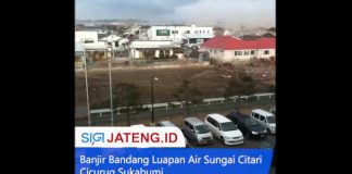 Banjir Bandang Luapan Air Sungai Citari Cicurug Sukabumi