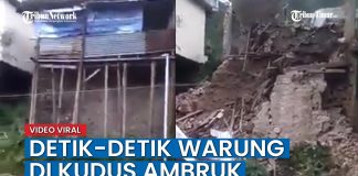 Detik-detik Warung di Kudus Roboh Karena Longsor Terekam Kamera: Astaghfirullah, Awas!