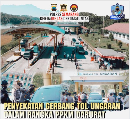 Kepolisian Menindak Pengendara Yang Tidak Lengkap Dokumen Prokes Dalam Perjalanan Masuk atau Keluar Kota Via Tol