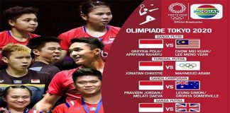 Hari Ini Rabu 28 Juli 2021, Jadwal Live Badminton Olimpiade Tokyo 2020 di Indosiar