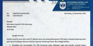 Manajemen PSIS Semarang Tegaskan Profesionalisme dan Tanggapi Isu Intervensi terhadap Pelatih